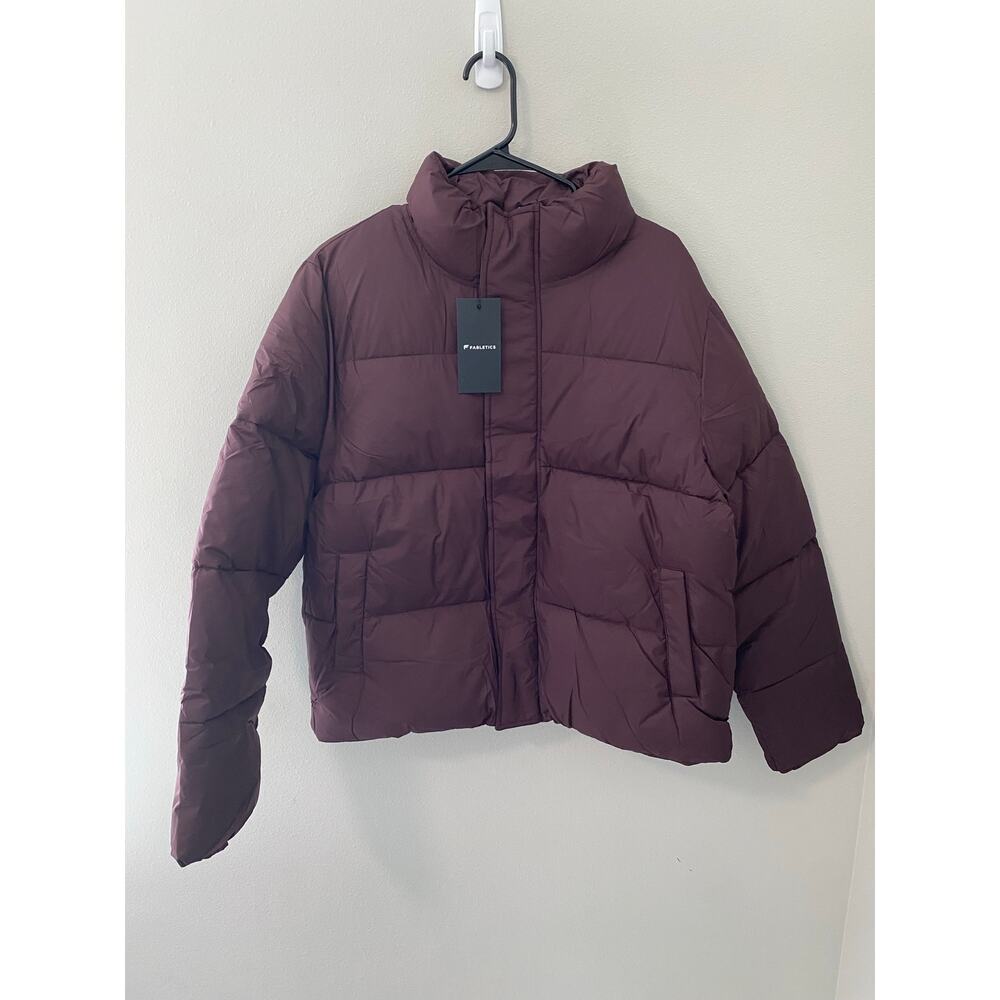 New Fabletics Women's Essential Puffer Jacket Khloe Edit, Purple Size Large
